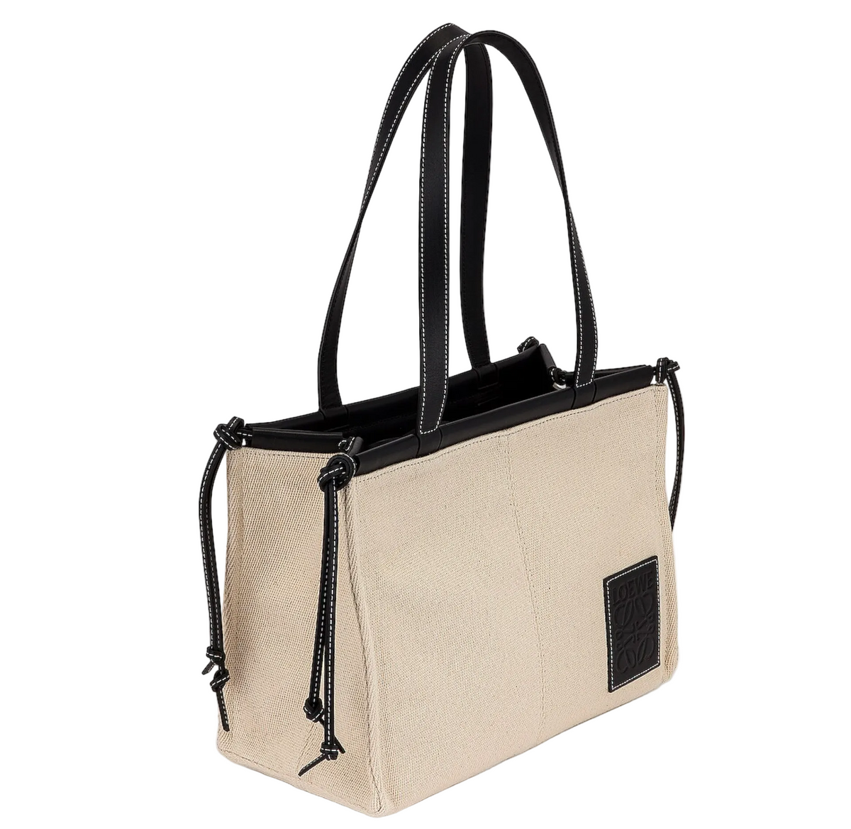 Loewe Cushion Tote in light oat canvas