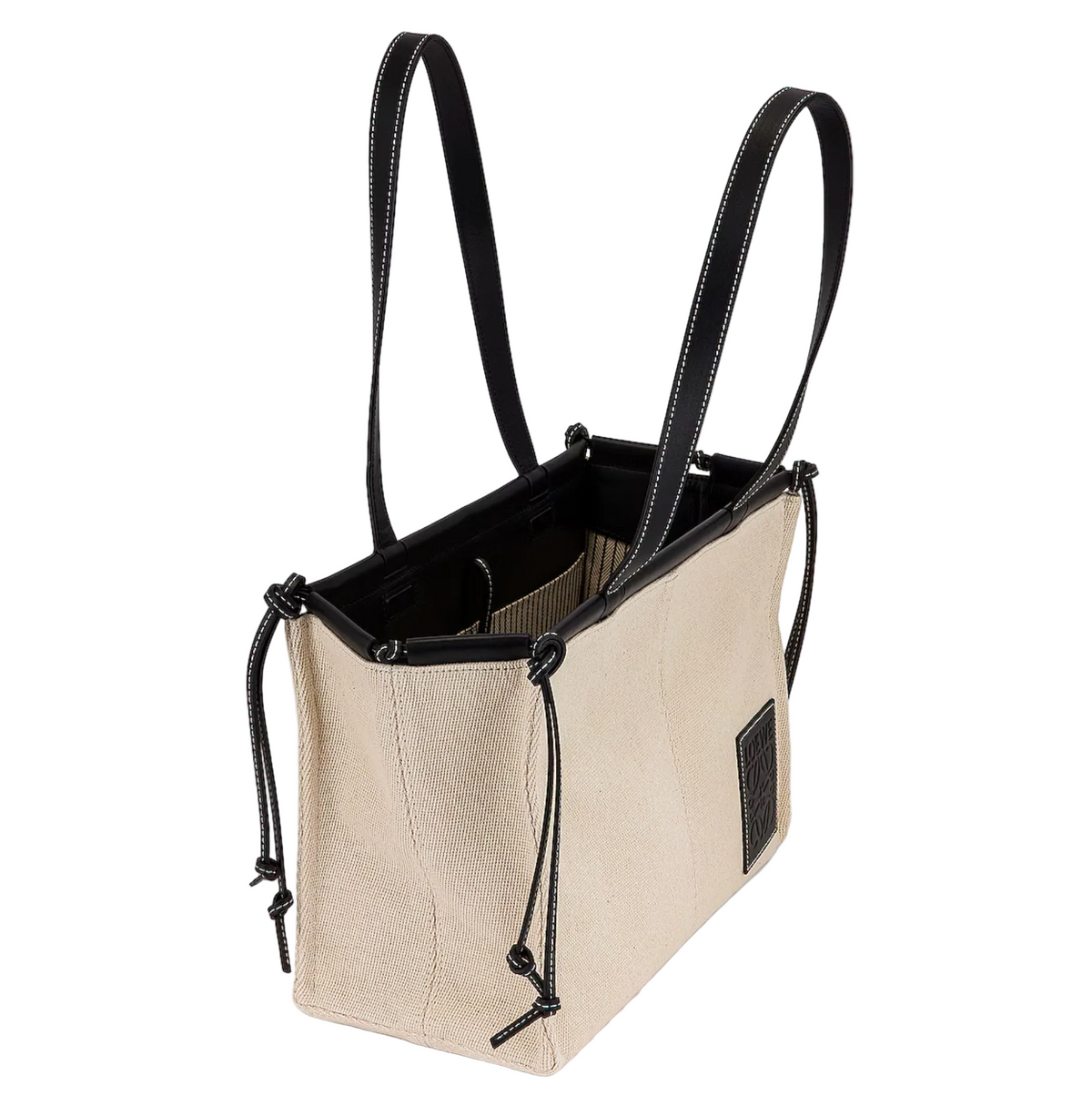 Loewe Cushion Tote in light oat canvas