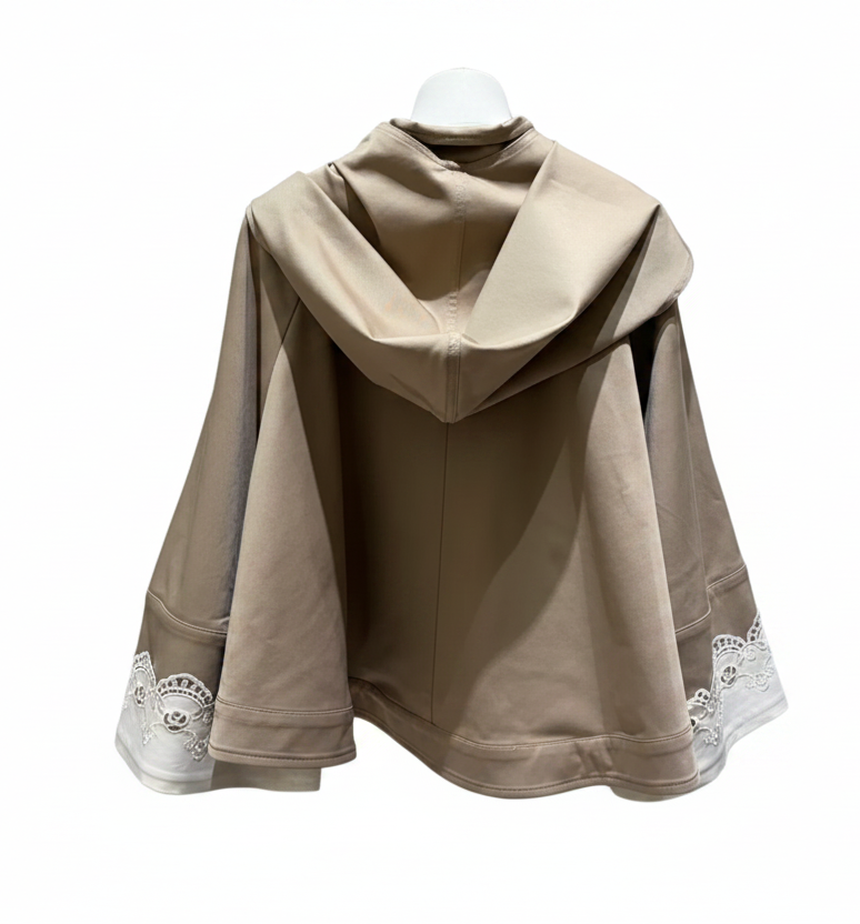 Dior Tan cropped A-line cape jacket