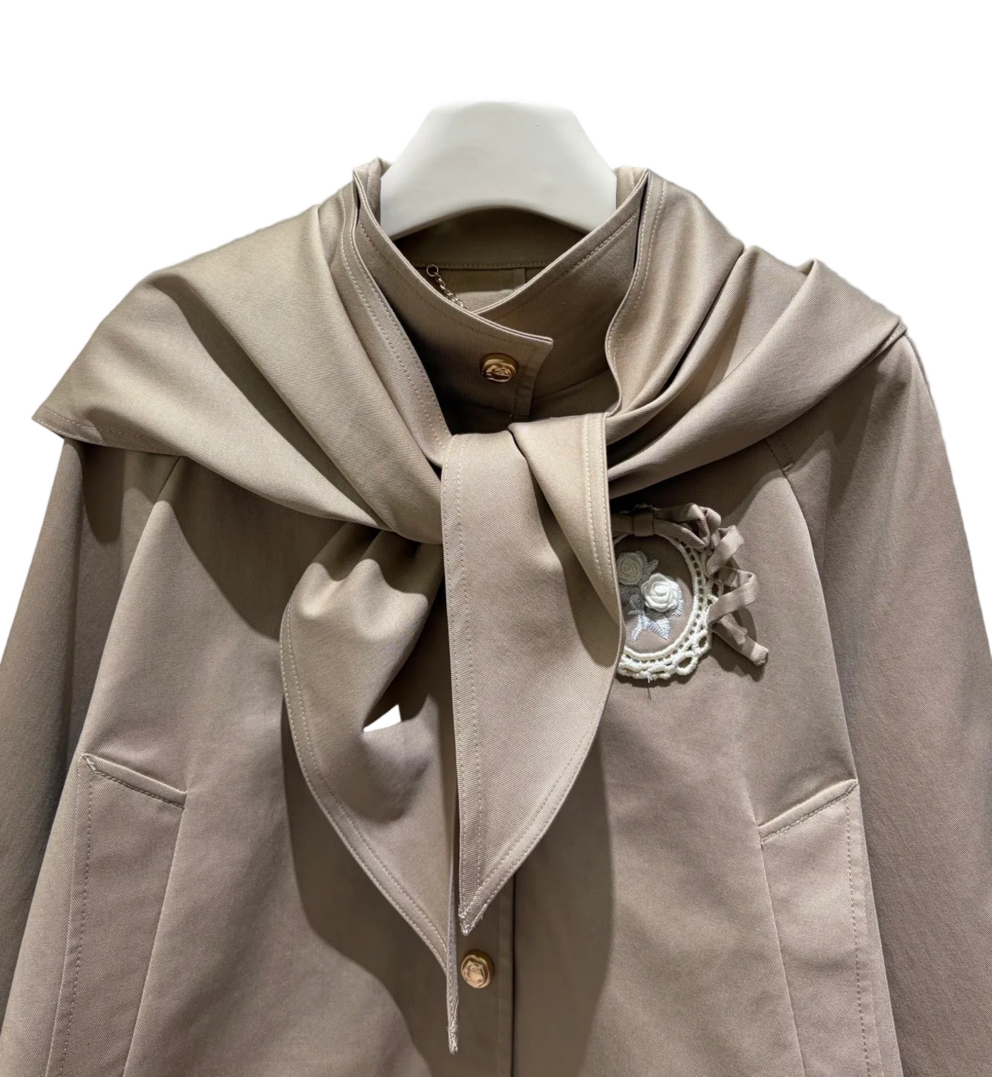 Dior Tan cropped A-line cape jacket