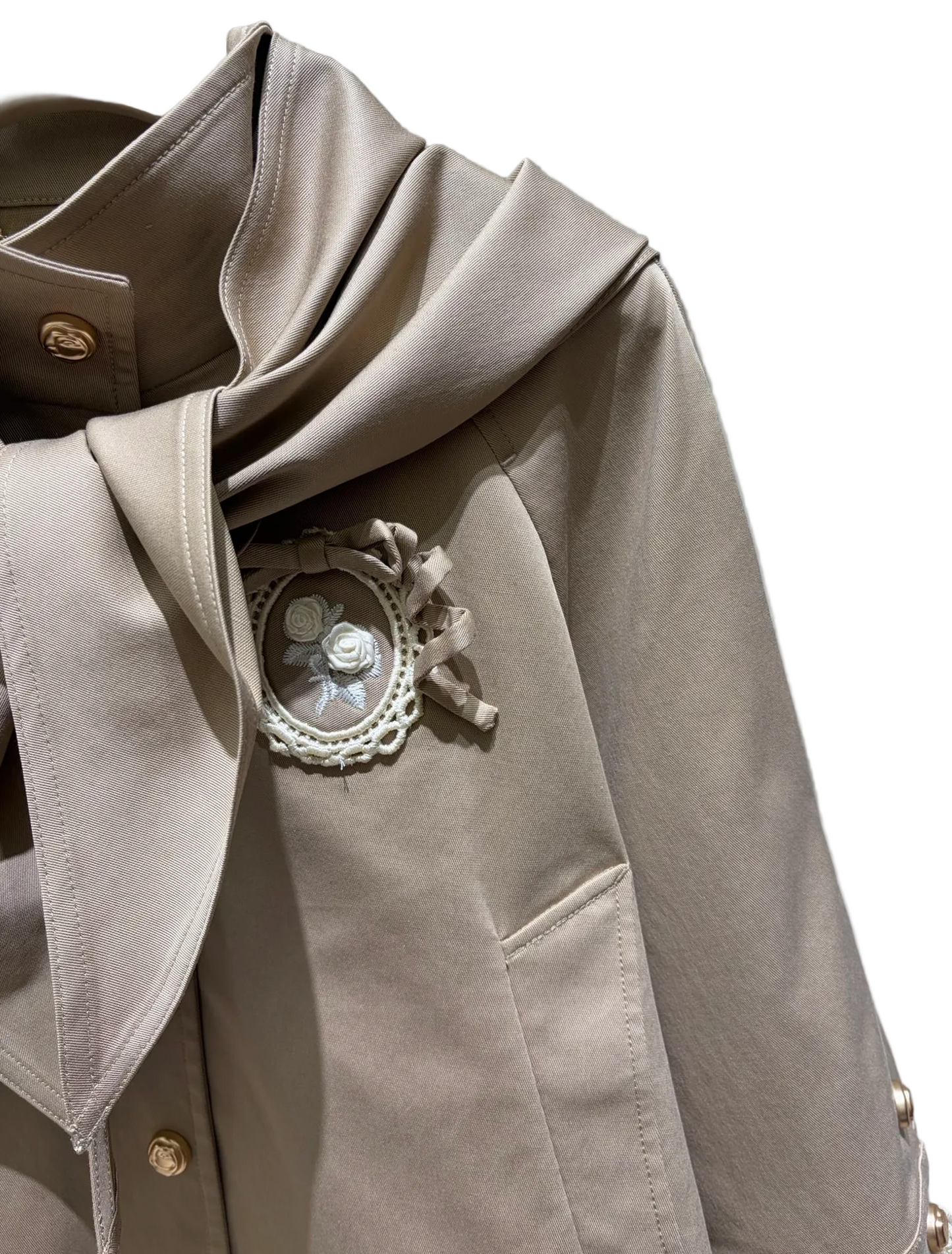 Dior Tan cropped A-line cape jacket