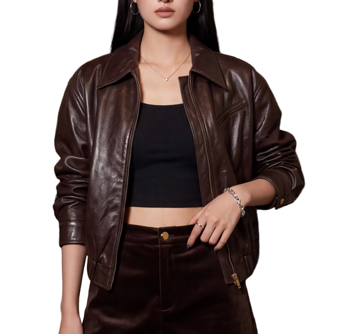 YSL faux leather bomber jacket