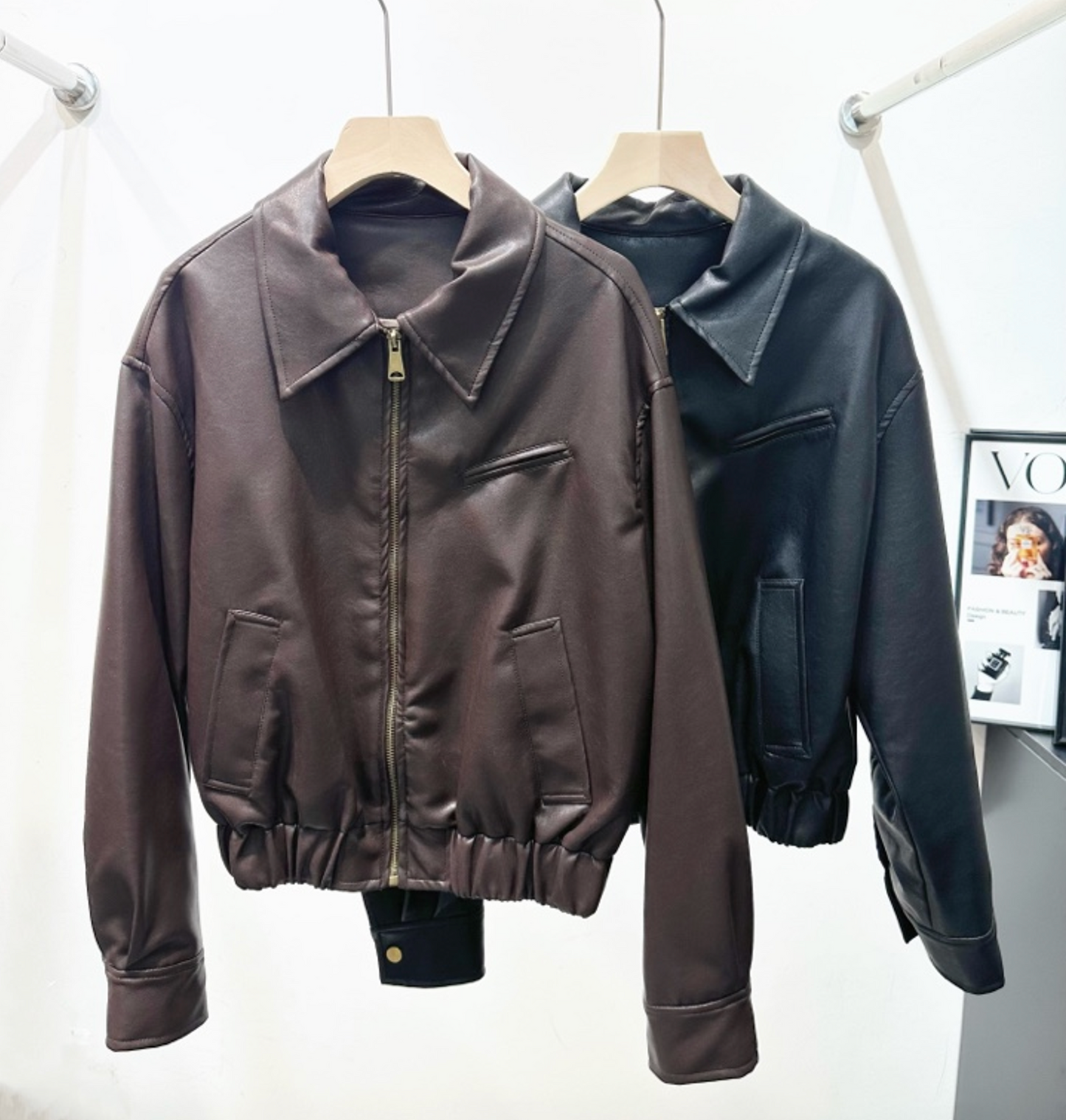 YSL faux leather bomber jacket