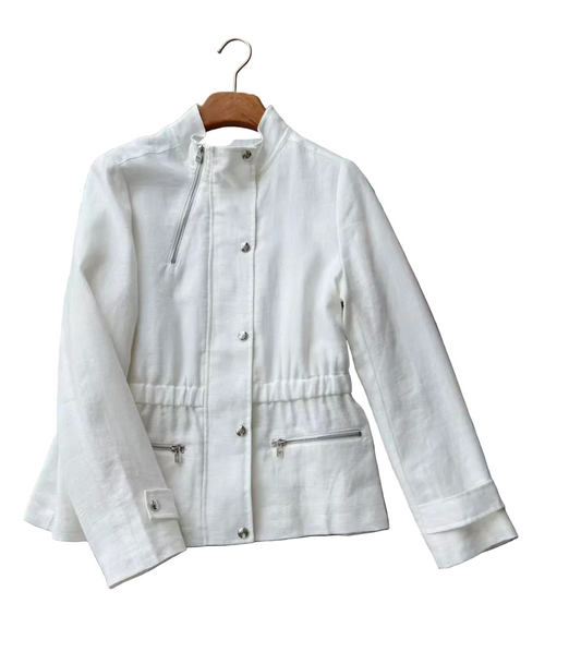 Women's high-neck utility safari jacket