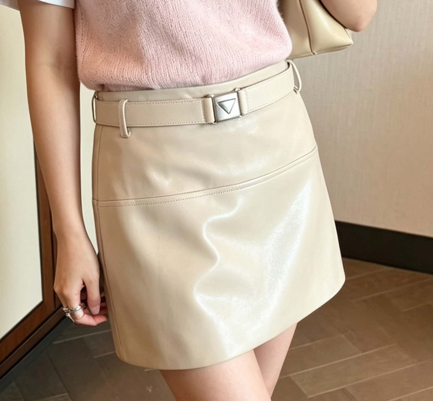 Hermes Retrofête Nandie Leather Mini Skirt
