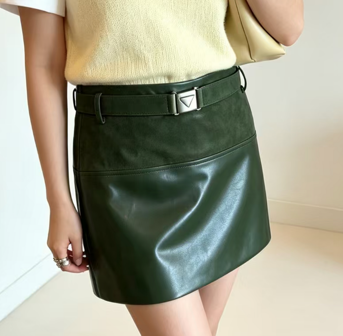 Hermes Retrofête Nandie Leather Mini Skirt