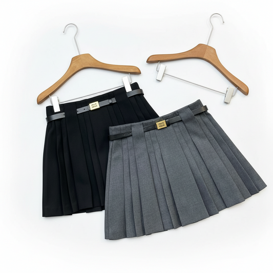 Miu Miu high-waisted pleated mini skirts