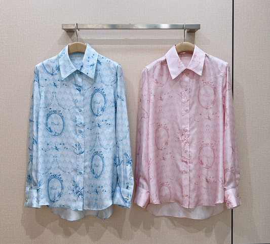 Dior Qixi silk twill blouses