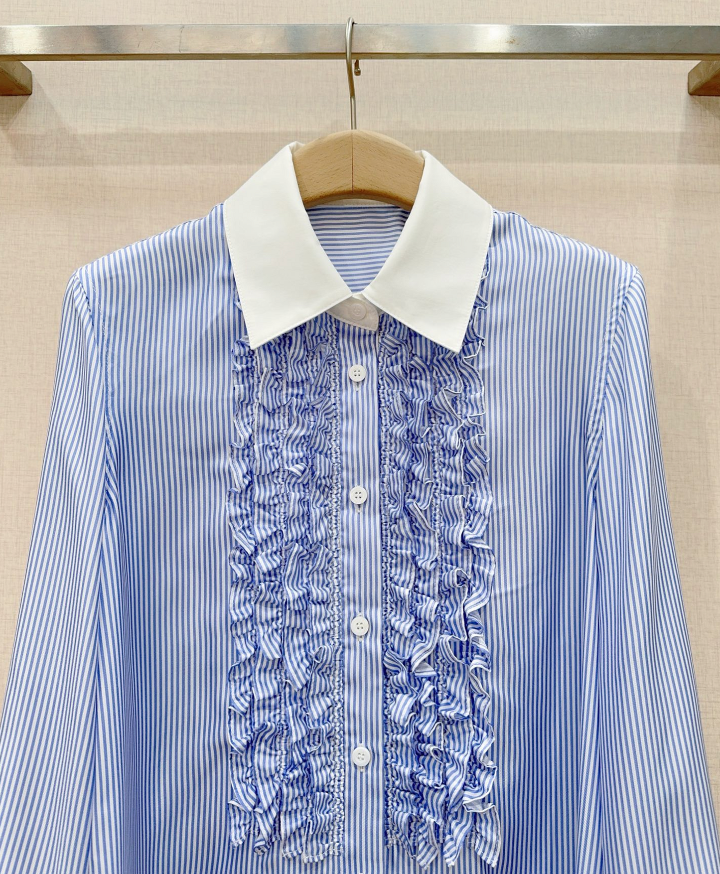 Dior Dioriviera Blouse with Ruffled Plastron