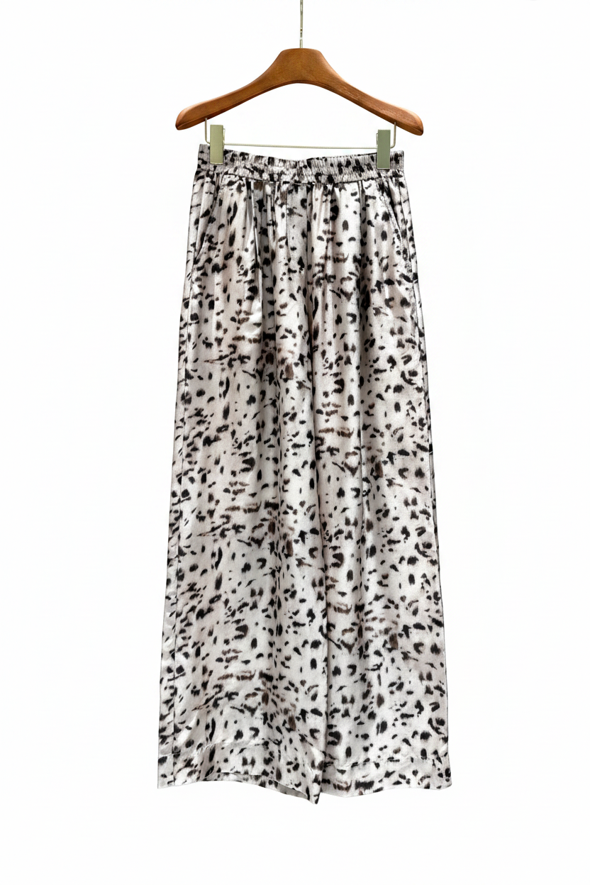 Brunello Cucinelli lynx-print silk pongee pants