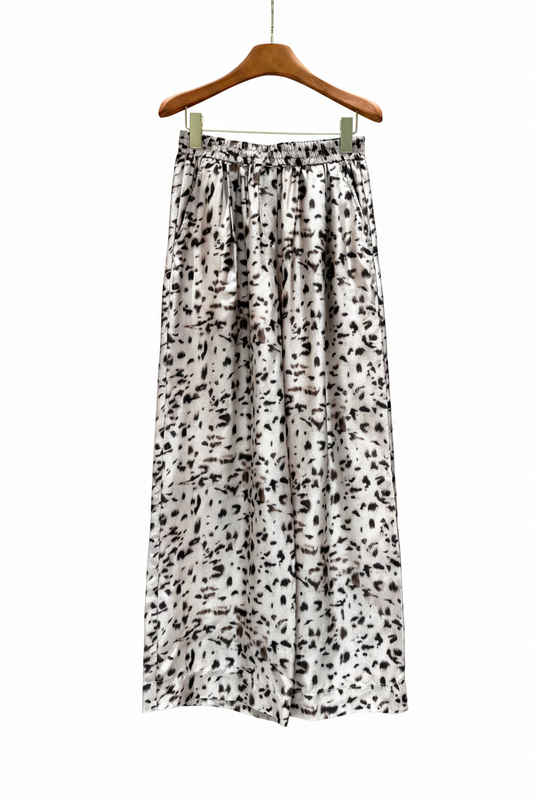 Brunello Cucinelli lynx-print silk pongee pants