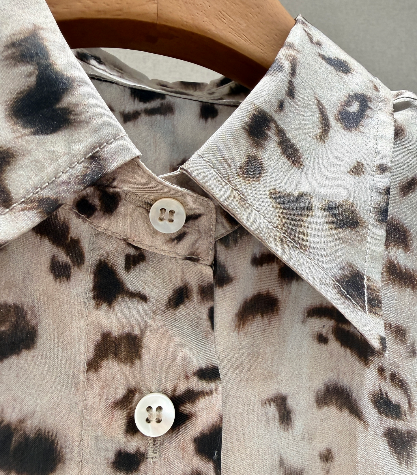 Brunello Cucinelli Lynx Print Silk Pongee Shirt