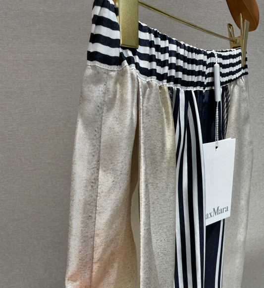 Max Mara Carabo wide-leg printed silk trousers