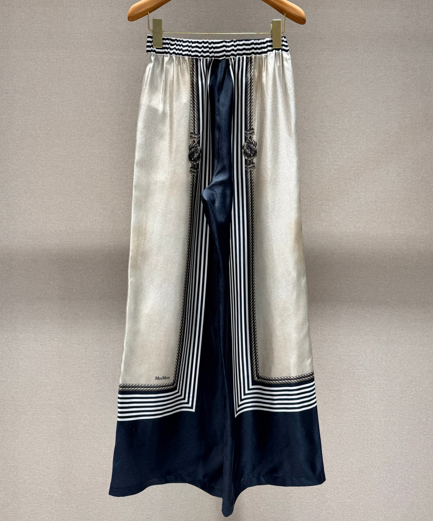 Max Mara Carabo wide-leg printed silk trousers