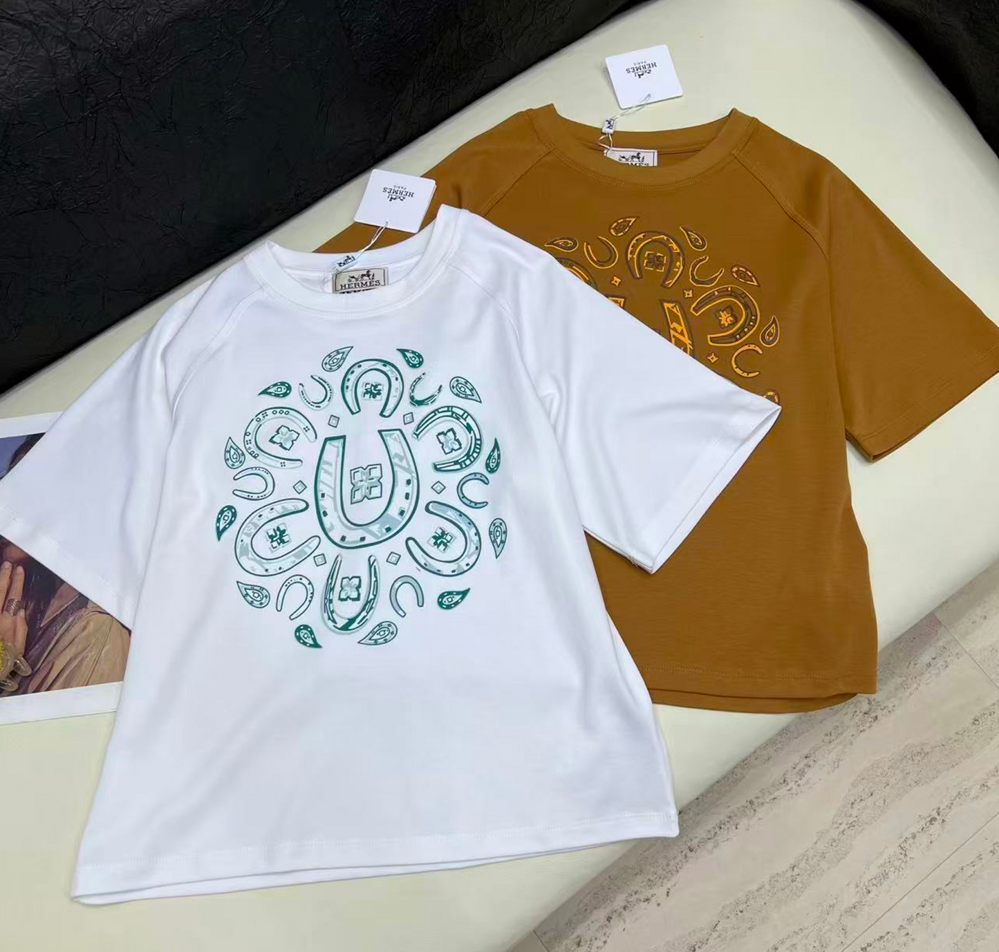 Hermès Maxi Printed T-Shirt in cotton jersey