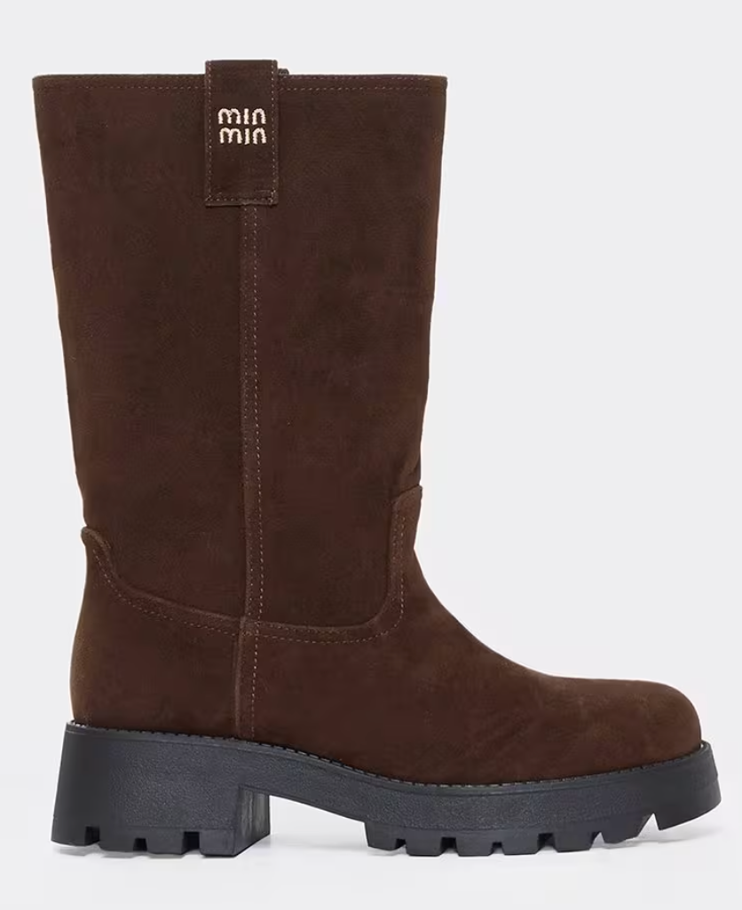 Miu Miu Moto Boots Leather and Suede