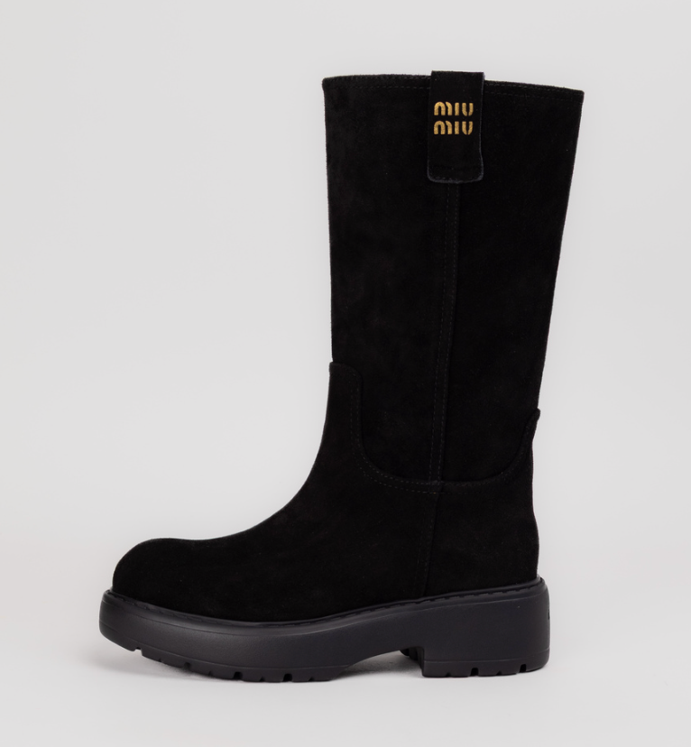 Miu Miu Moto Boots Leather and Suede