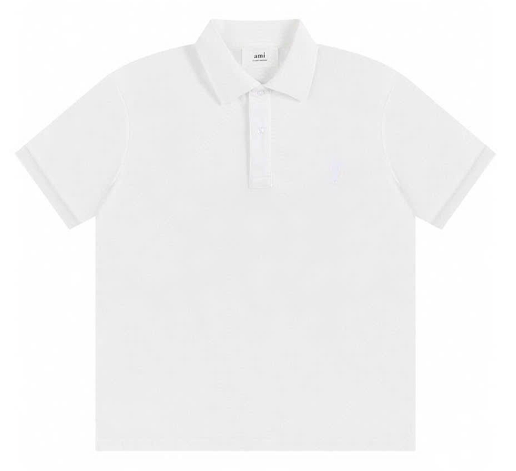Ami Paris Classic Polo Shirt White Logo