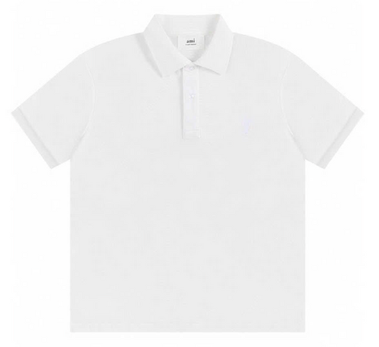 Ami Paris Classic Polo Shirt White Logo