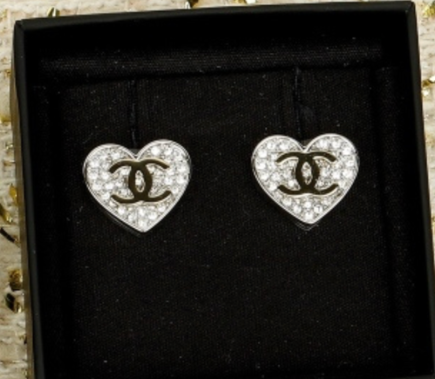 Chanel Heart and CC earrings