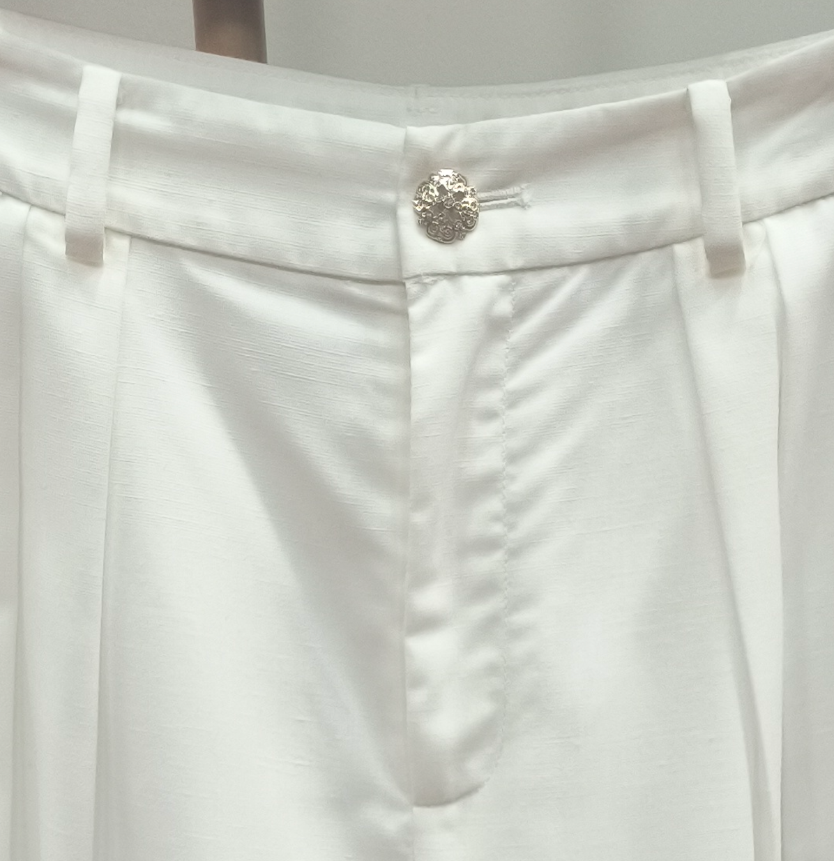 Chanel Ivory Linen Wide Legged Pants