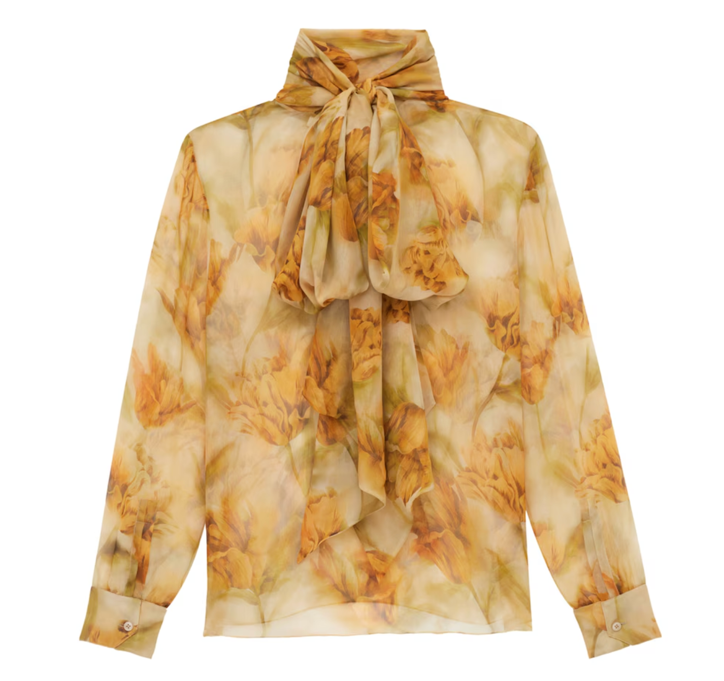 Saint Laurent Silk Floral Print Blouse