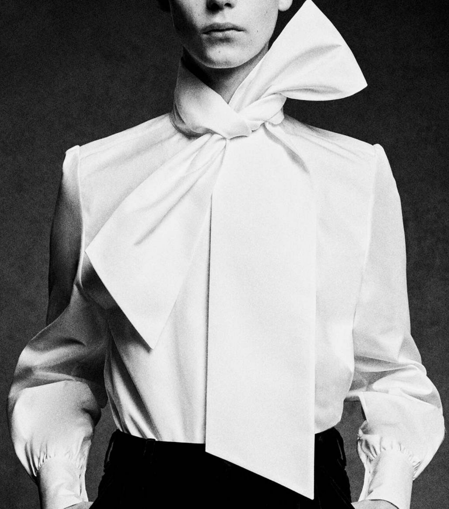 Saint Laurent Bow-Detailed Long Sleeve Shirt