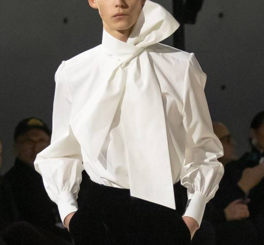 Saint Laurent Bow-Detailed Long Sleeve Shirt