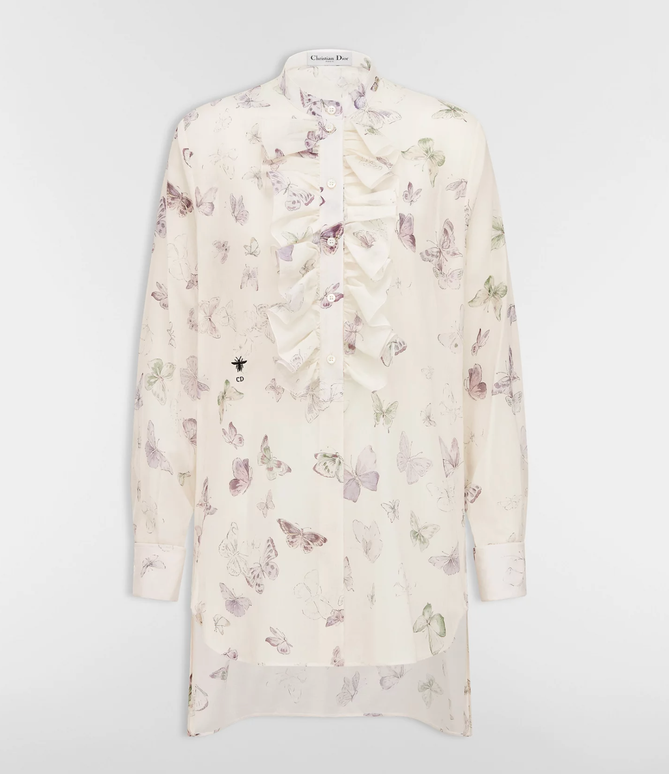 Dior Blouse with Ruffled Neckline