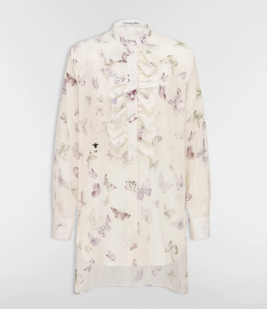 Dior Blouse with Ruffled Neckline