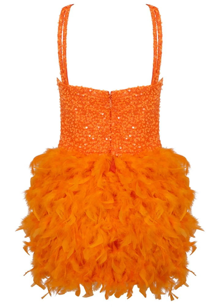 Feathers Mini Dress