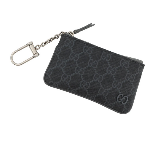 Grey trim key pouch canvas