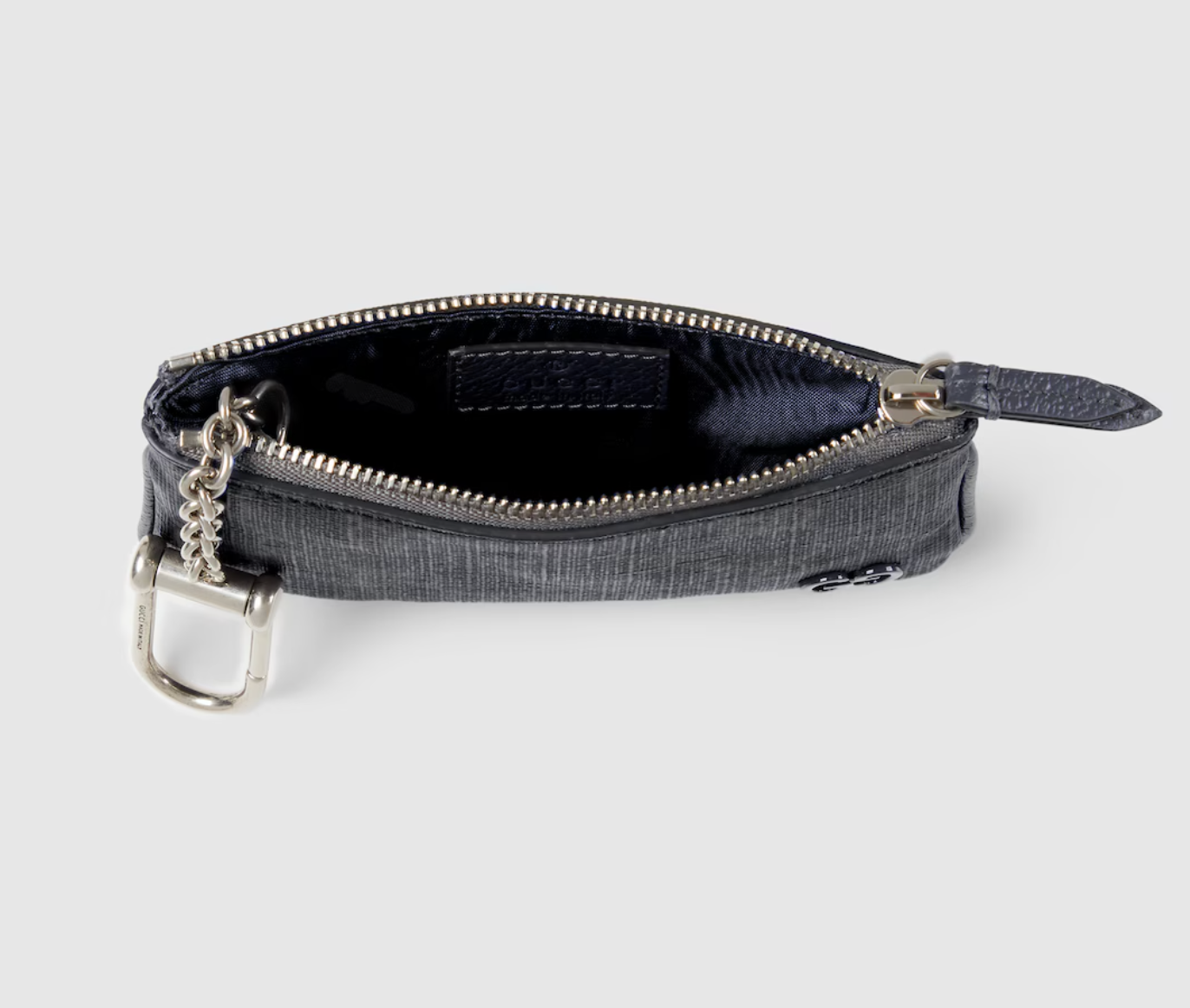 Grey trim key pouch canvas