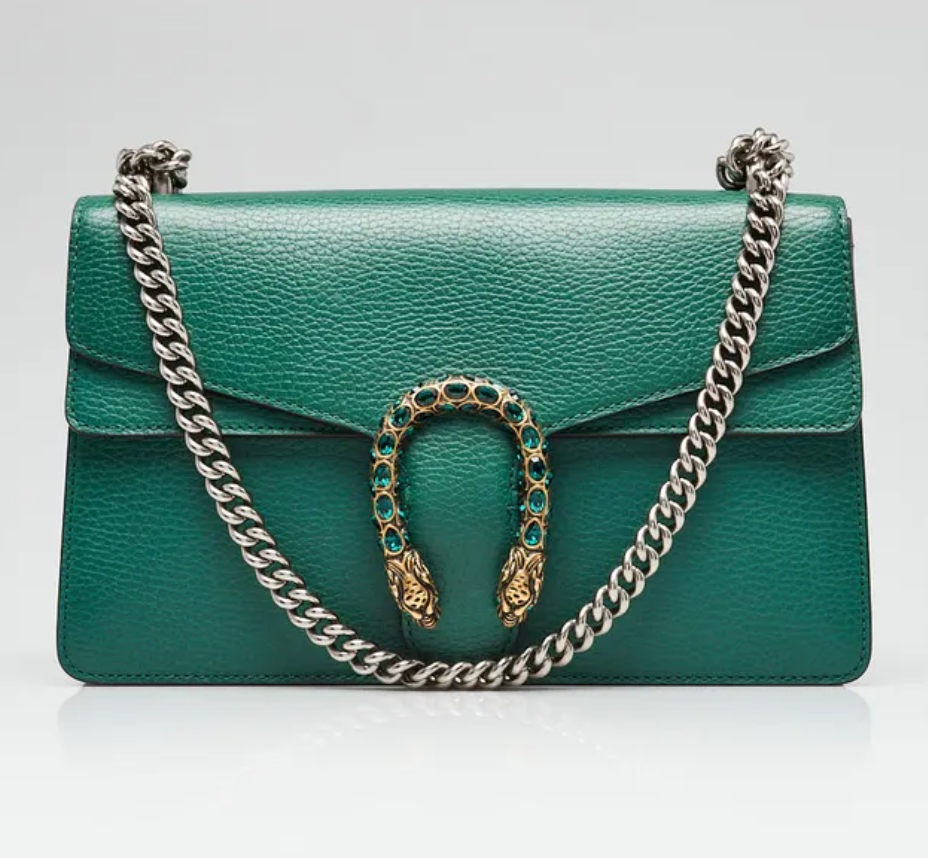 Green Leather Dionysus Small Shoulder Bag