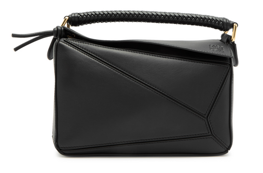 Puzzle Edge small leather top handle bag