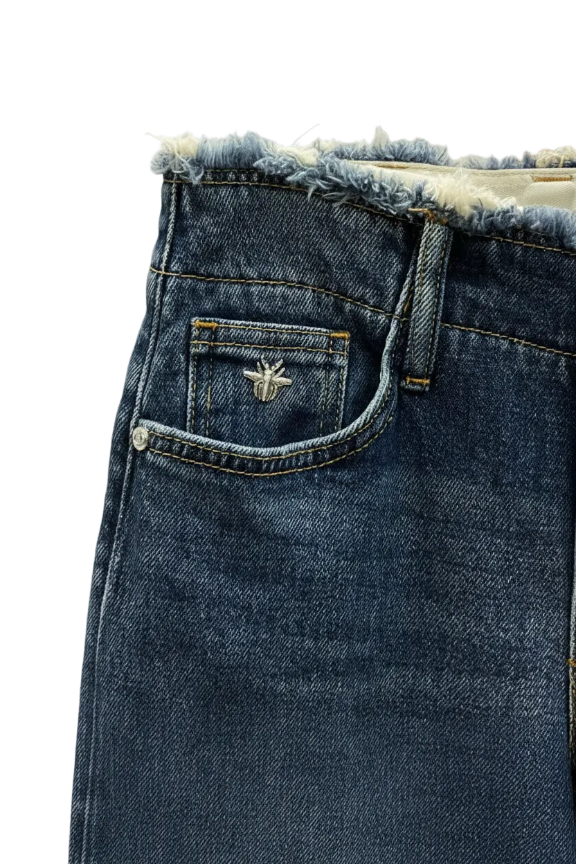 Dior cursive embroidery jeans