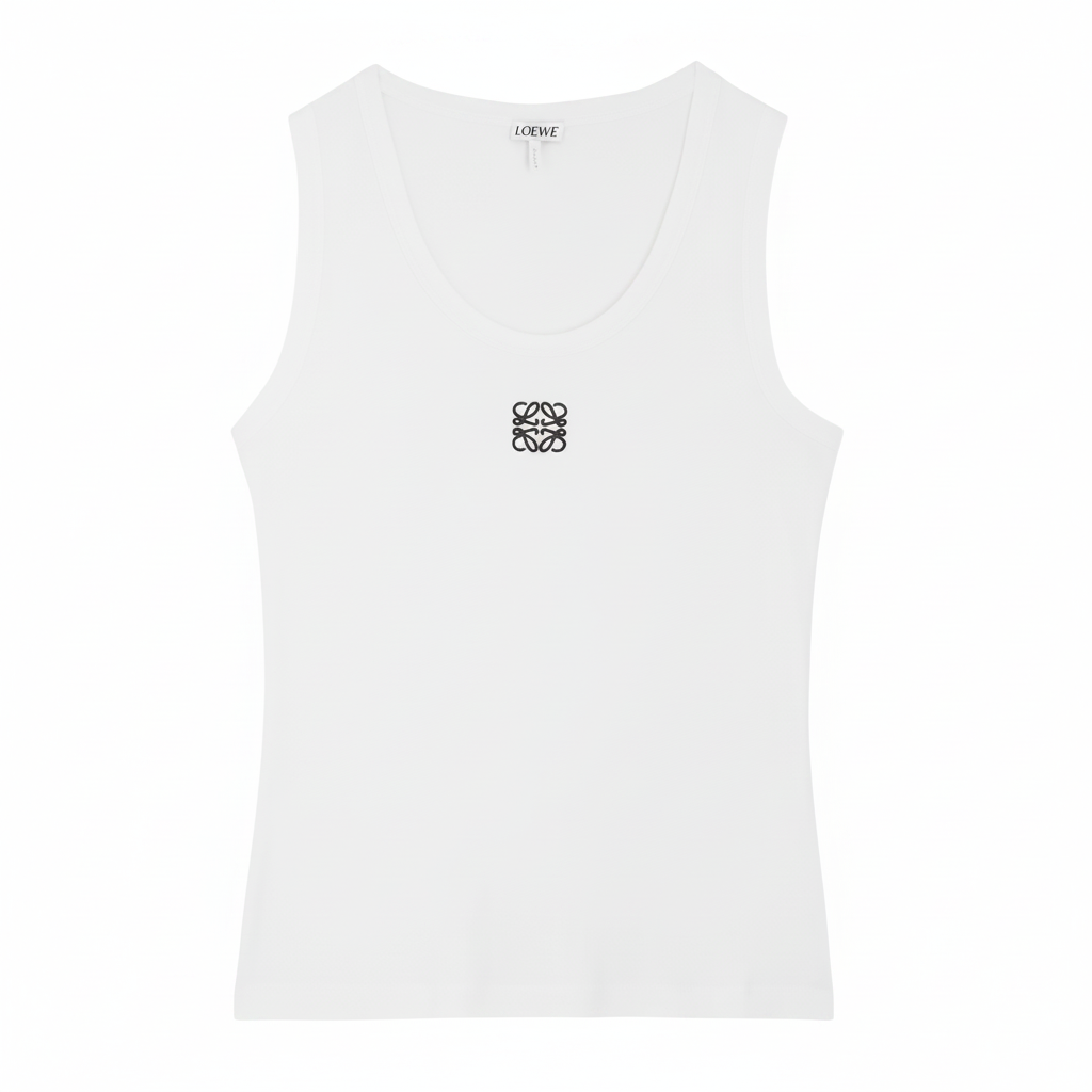 Loewe Anagram-embroidered stretch-cotton tank
