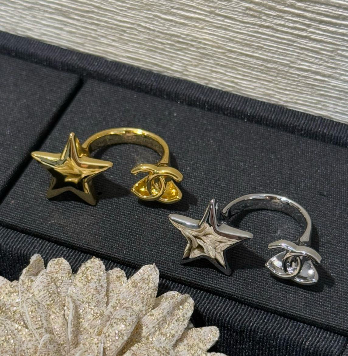 CHANEL Star CC Logo Ring