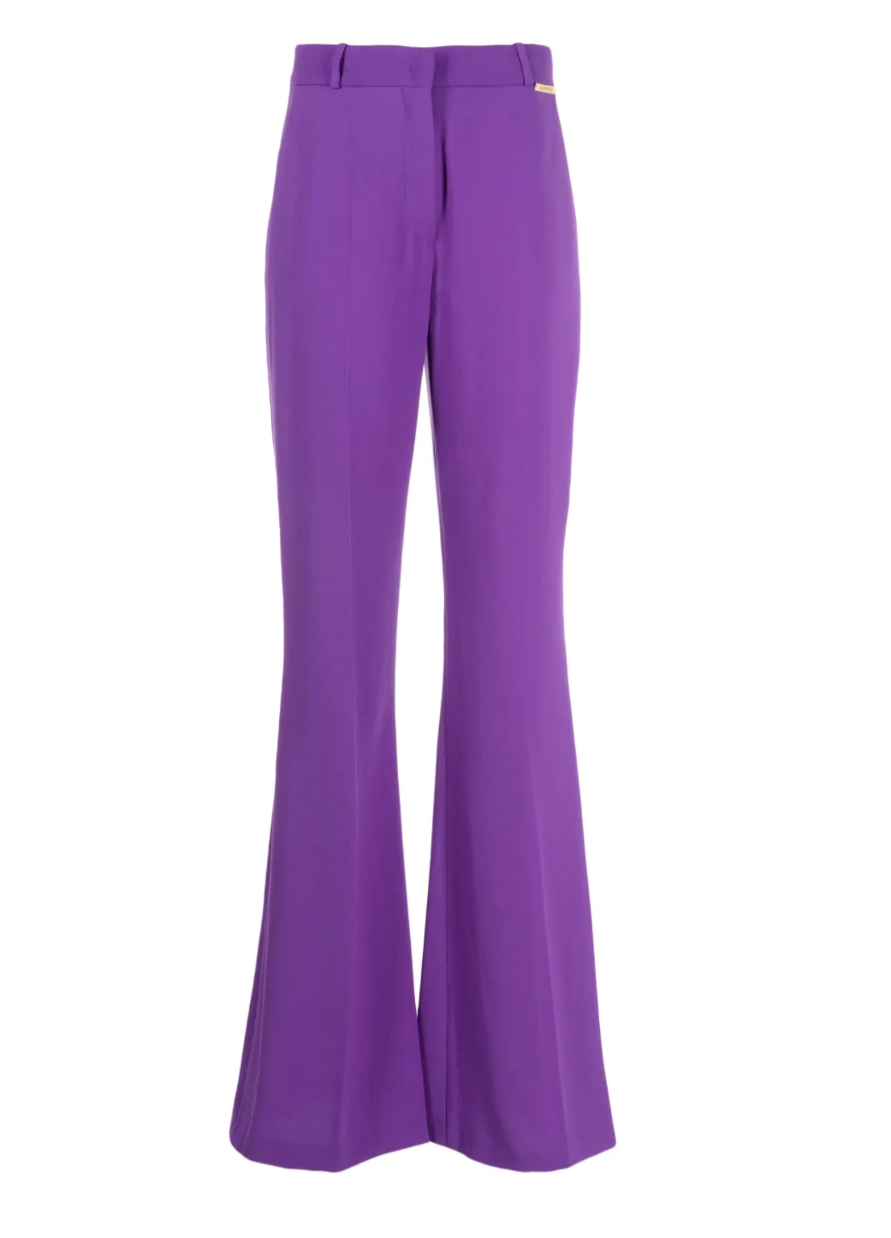Draped belted blazer pants set with flared legs