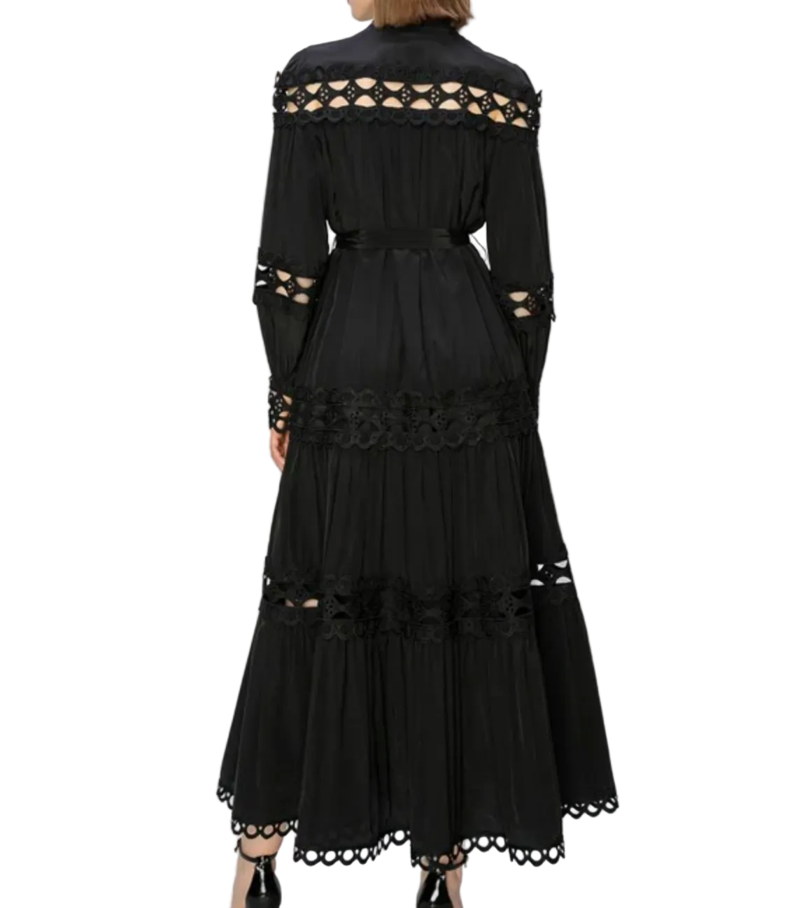 A tiered maxi dress