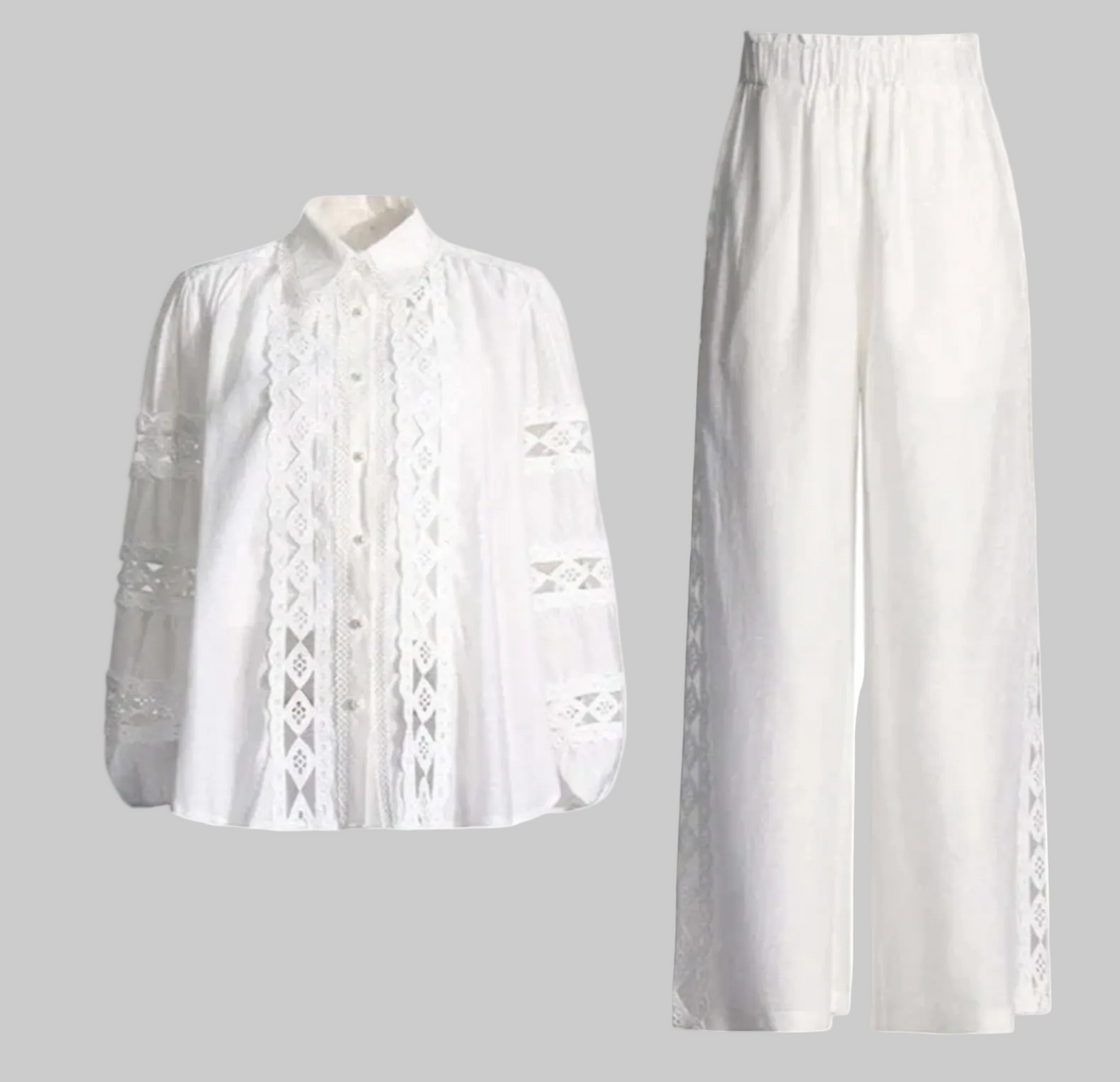 Zaghou Lace Hollow Two-Piece Set