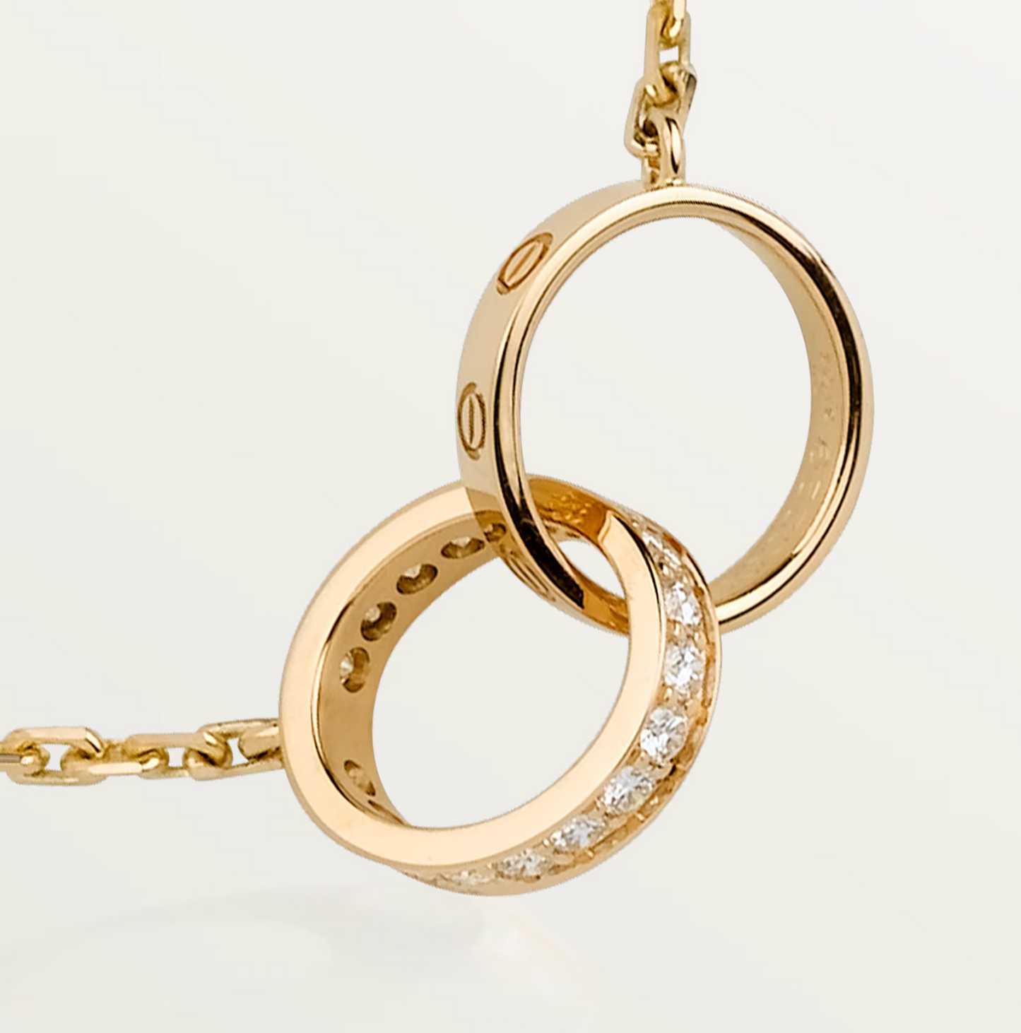 Cartier LOVE pendant, half-paved necklece