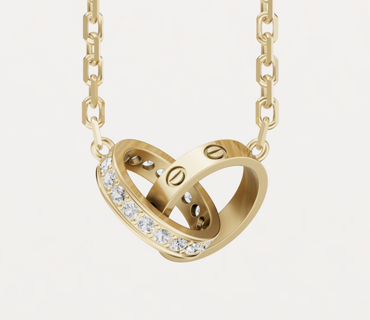 Cartier LOVE pendant, half-paved necklece
