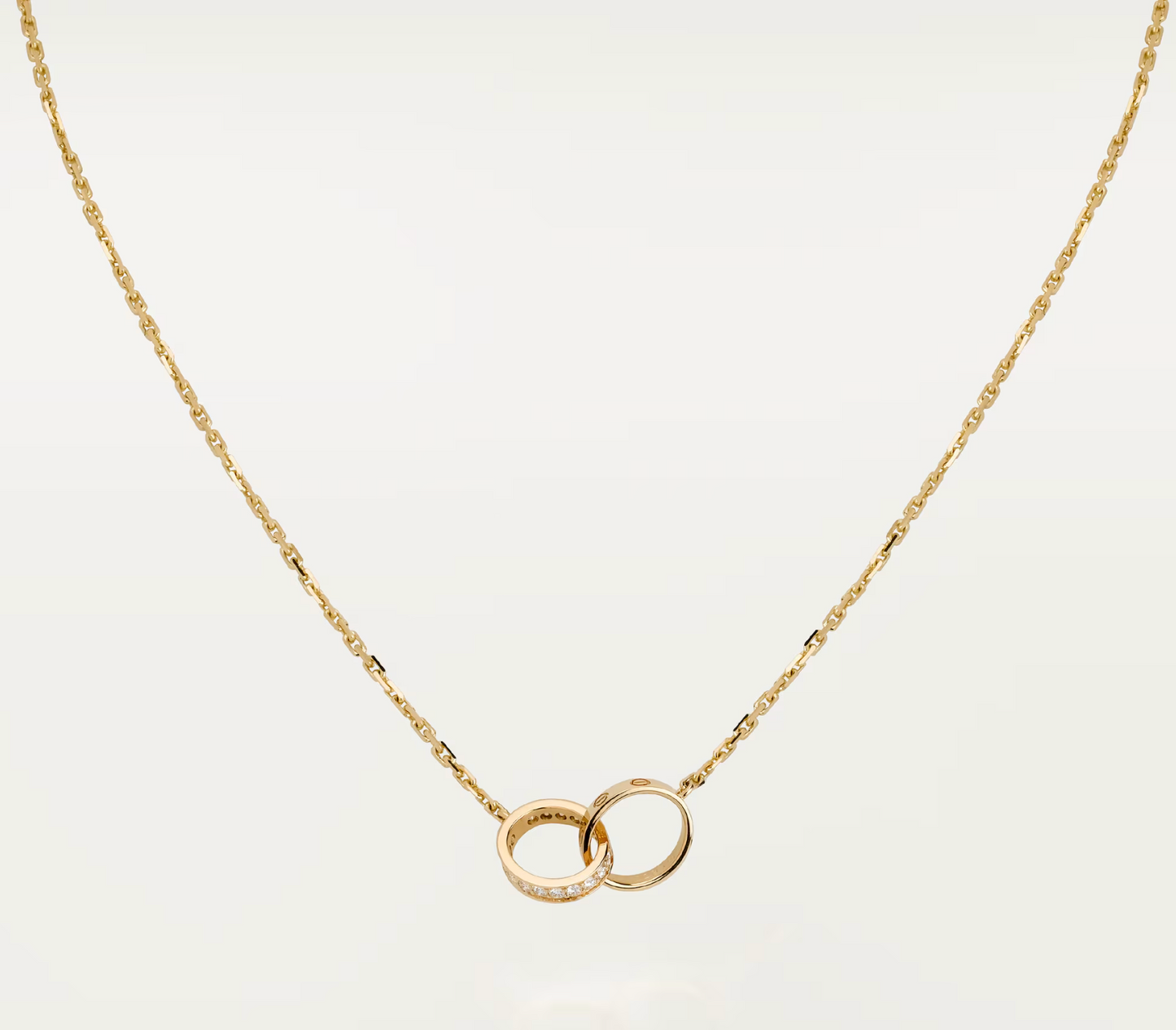 Cartier LOVE pendant, half-paved necklece
