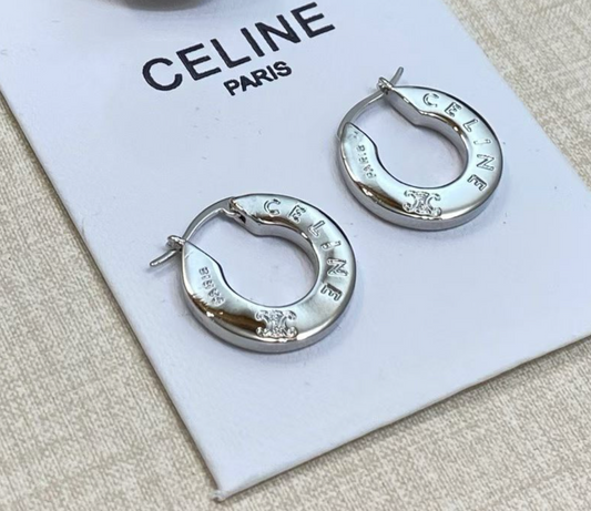 Celine Disc hoop earrings