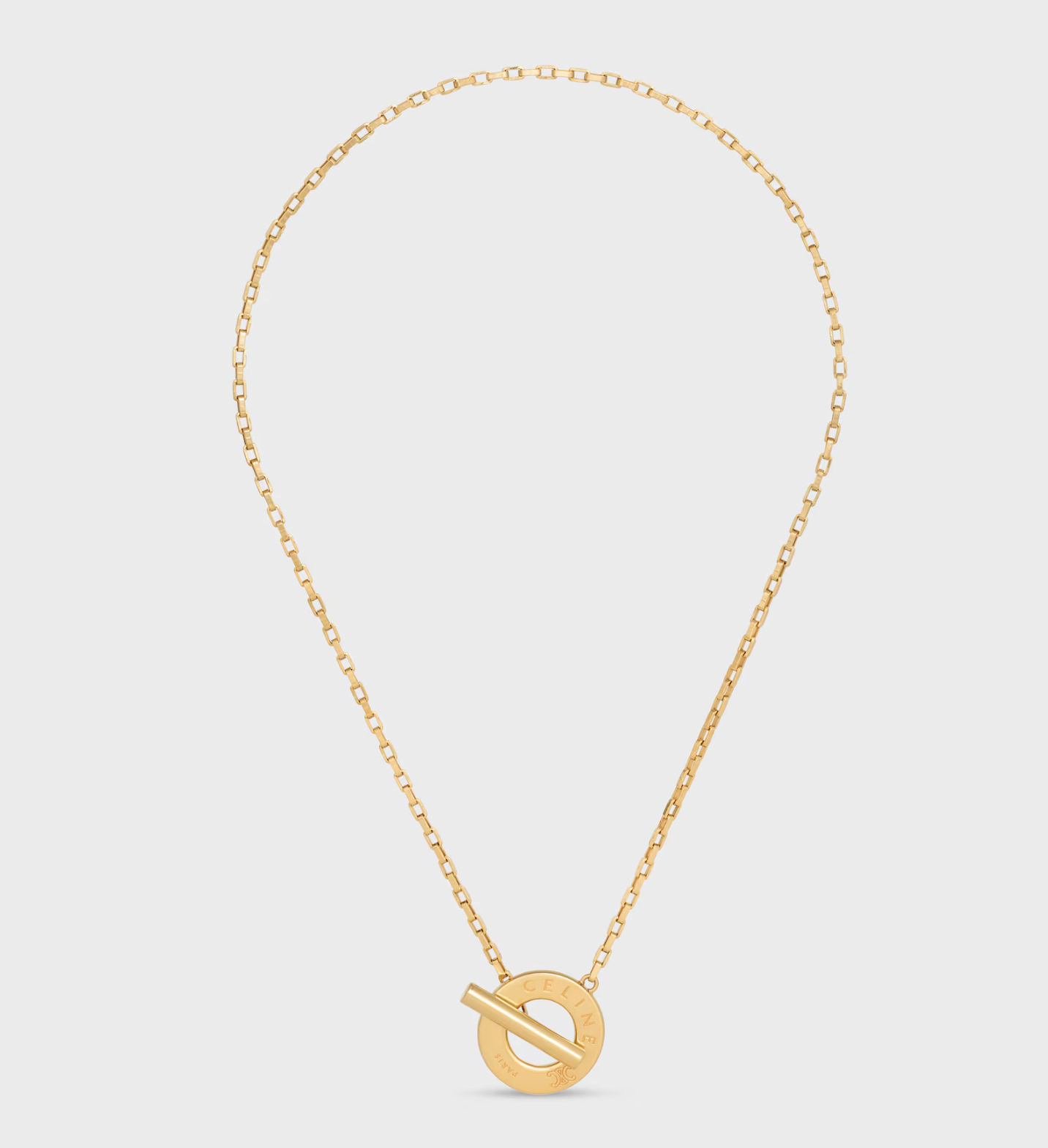 Celine Disc Necklace in Brass with Gold Finish