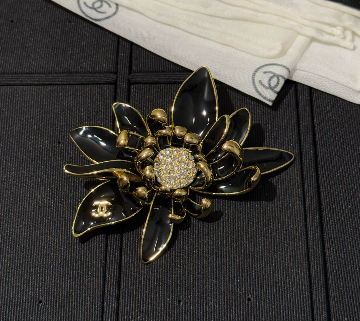 Chanel flower motif costume jewelry brooch
