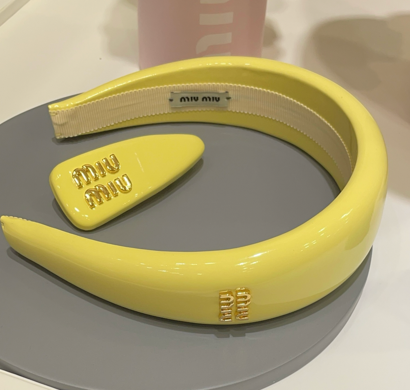 Miu Miu patent leather headband