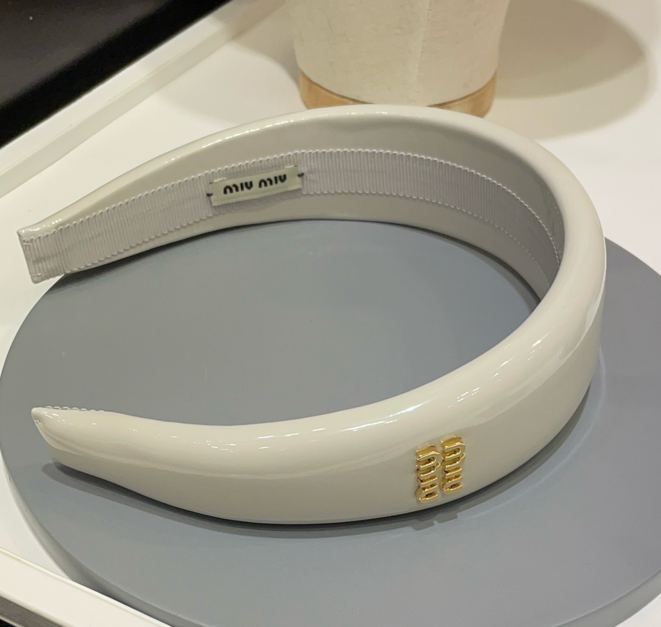 Miu Miu patent leather headband