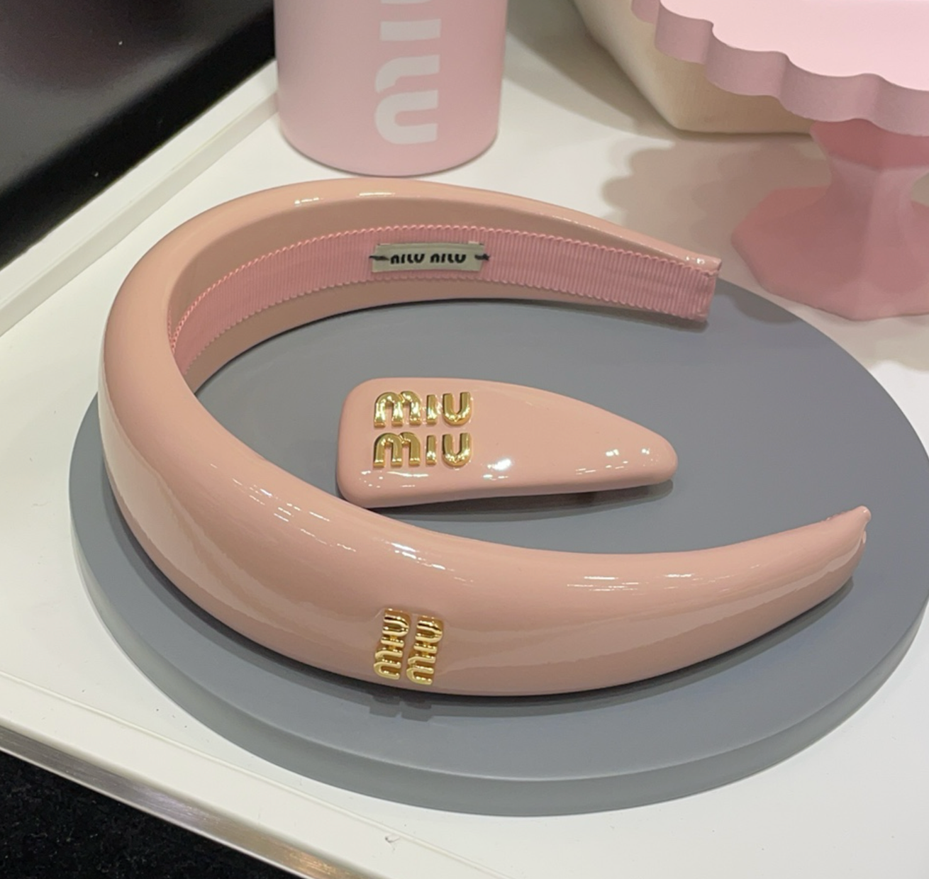 Miu Miu patent leather headband